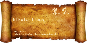 Nikola Ilona névjegykártya